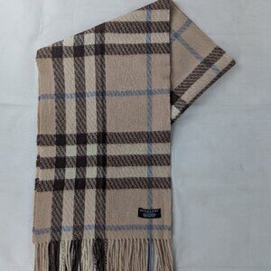 Burberry London Classic Nova Check 100% Cashmere Beige Scarf Made In England